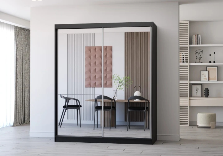MULTI 20 šatníková skriňa, čierna (183 cm)