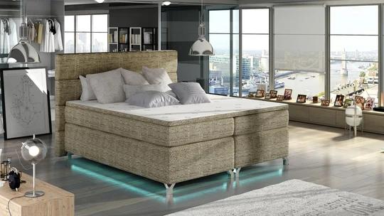 CAVALLI 140x200 cm kontinentálna posteľ boxspring s LED osvetlením