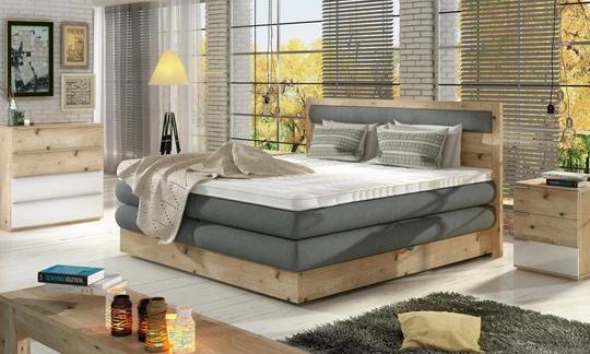 IKARUS boxspring posteľ 160X200 cm v drevenom ráme s úložným priestorom