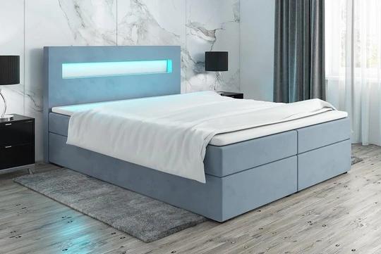 MALONE 140x200 cm kontinentálna posteľ boxspring s LED osvetlením