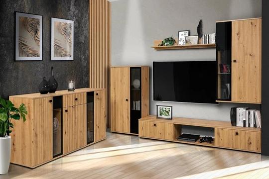 CAROL MDF V obývacia stena, dub artisan