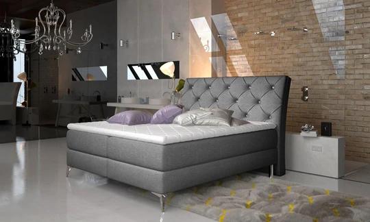 SIENNA 140x200 cm boxspring posteľ s dekoratívnym prešívaním