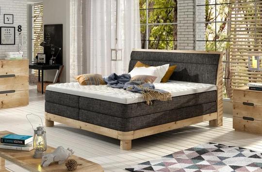 CARILLO 160x200 cm kvalitná boxspring posteľ v drevenom ráme