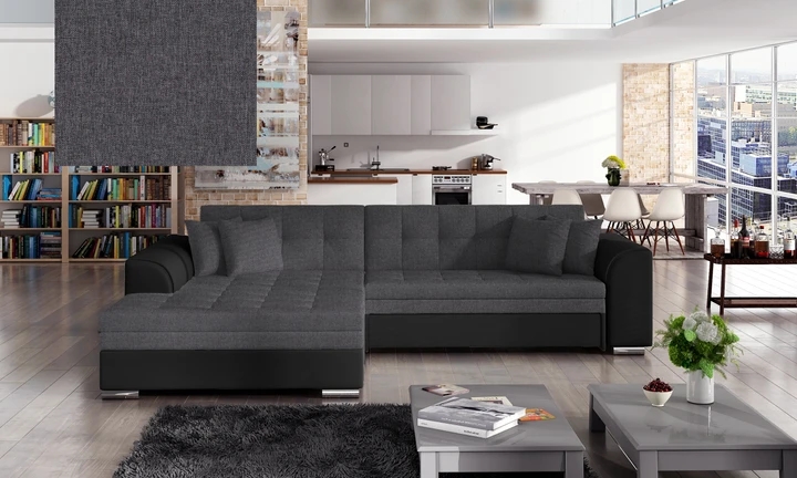 SYDNEY moderná rozkladacia rohová sedačka so širokou leňoškou