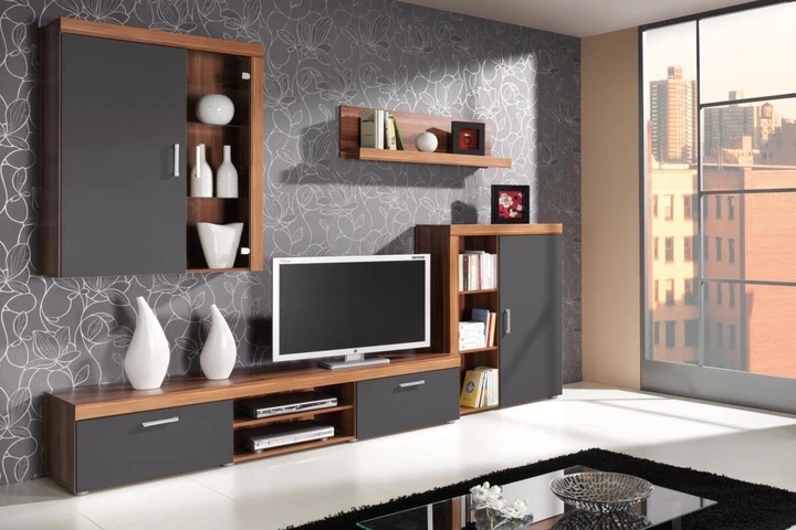 SAMBA III obývacia stena, dekor slivka/grafit