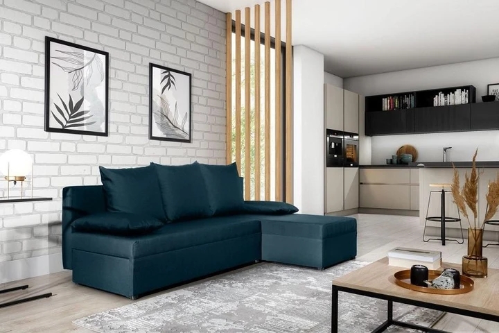 GOMEZ malá rozkladacia rohová sedačka s úložným priestorom