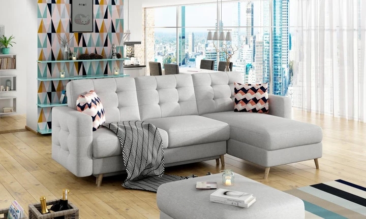 DARCY rozkladacia rohová sedačka v škandinávskom dizajne