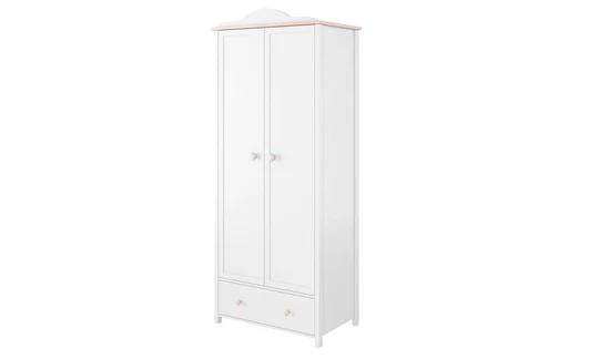 LUNA LN-01 bielo-ružová šatníková skriňa do detskej izby
