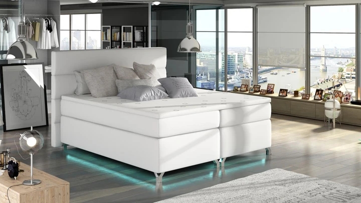 CAVALLI 160x200cm kontinentálna posteľ boxspring s LED osvetlením