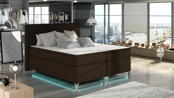 CAVALLI 160x200cm kontinentálna posteľ boxspring s LED osvetlením