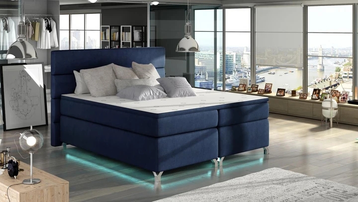 CAVALLI 180x200cm kontinentálna posteľ boxspring s LED osvetlením