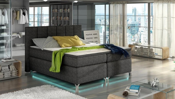 VERDI 160x200 kontinentálne posteľ boxspring s LED osvetlením