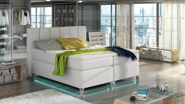 VERDI 180x200 cm kontinentálne posteľ boxspring s LED osvetlením