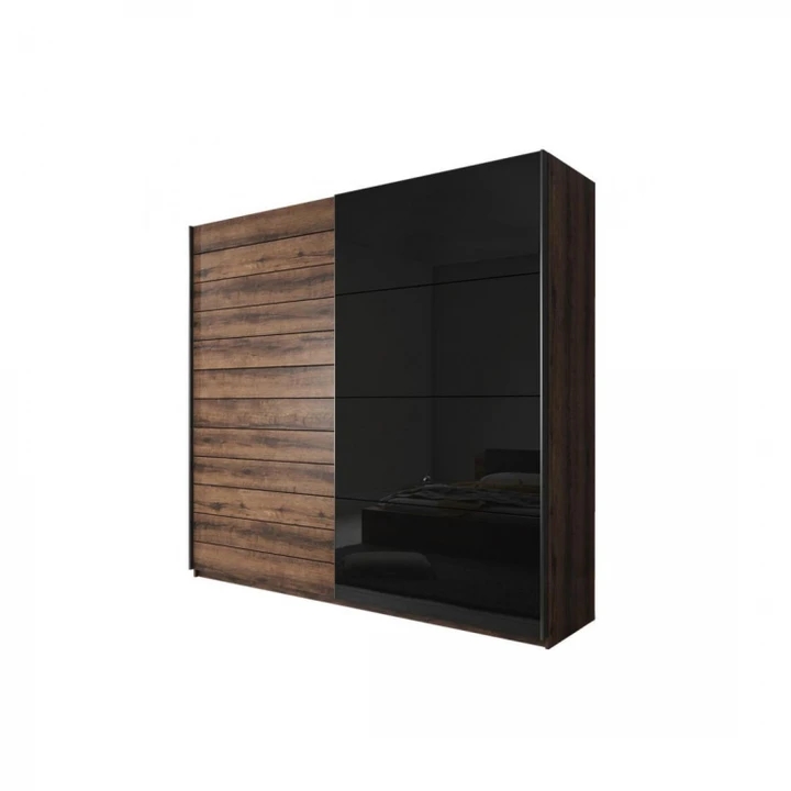 CHANELL SKRIŇA 2D - 270 cm, dekor dub monastery/čierny lesk