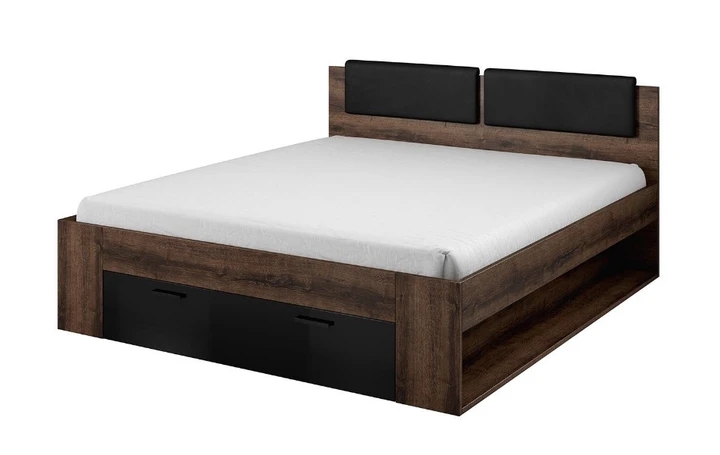 CHANELL POSTEĽ 160 cm, dekor dub monastery/čierny lesk