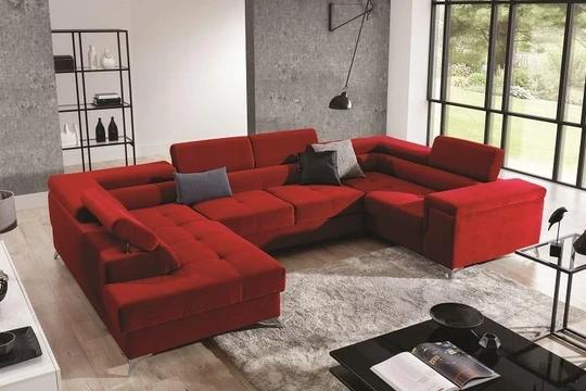 VENTO U moderná rozkladacia sedačka v tvare U s polohovacími opierkami