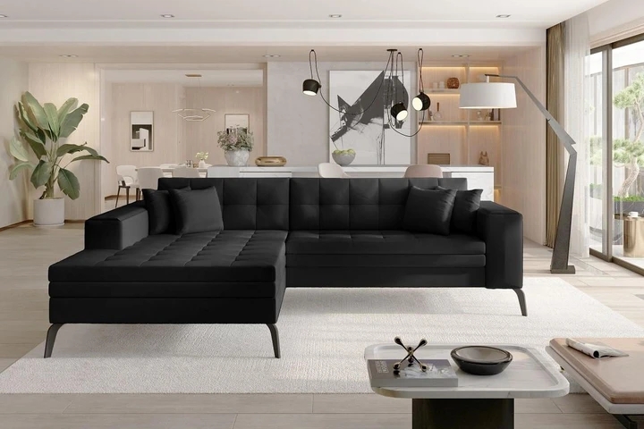 NANTES moderná rozkladacia rohová sedačka so širokou leňoškou