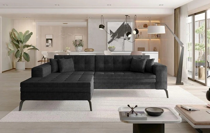 NANTES moderná rozkladacia rohová sedačka so širokou leňoškou