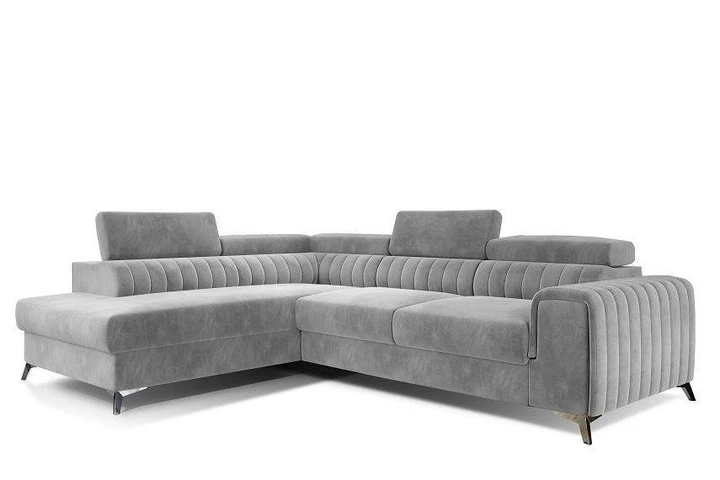 MARIO moderná rozkladacia rohová sedačka s polohovacími záhlavníky