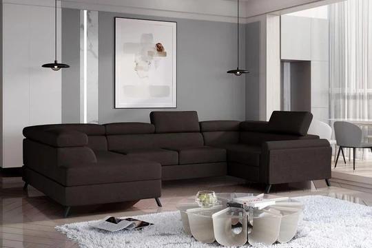 BELLE rozkladacia sedacia súprava v tvare U s úložným priestorom