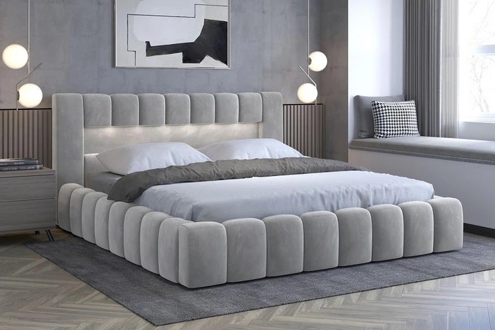 EGON 140x200 elegantná čalúnená posteľ s kovovým roštom