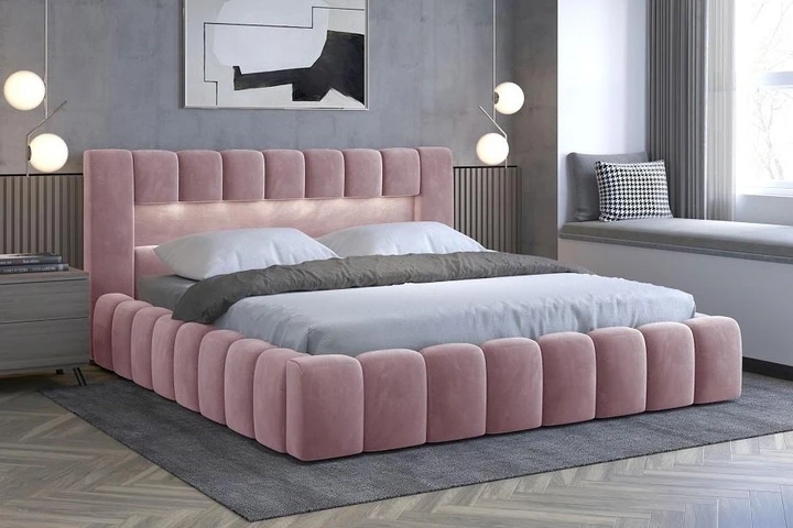 EGON 140x200 elegantná čalúnená posteľ s kovovým roštom