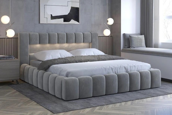 EGON 160x200 elegantná čalúnená posteľ s kovovým roštom