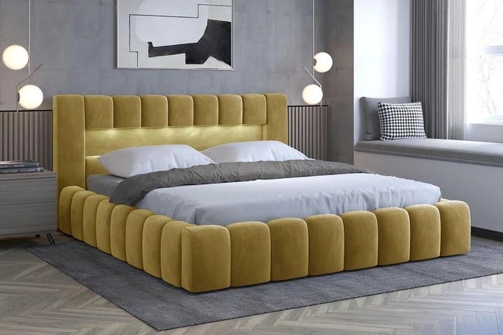 EGON 180x200 elegantná čalúnená posteľ s kovovým roštom