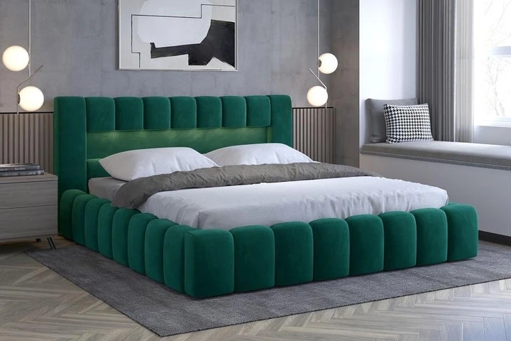 EGON 180x200 elegantná čalúnená posteľ s kovovým roštom