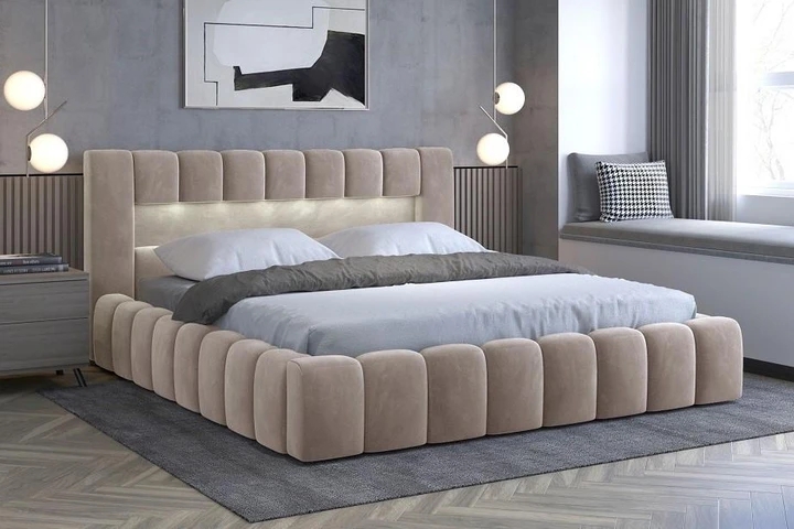EGON 180x200 elegantná čalúnená posteľ s kovovým roštom