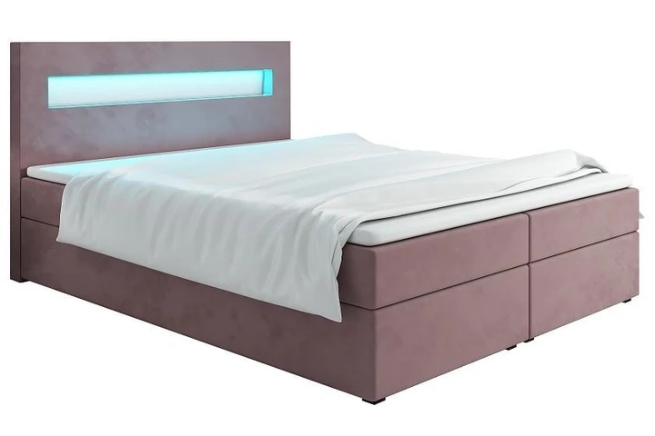 MALONE 140x200 cm kontinentálna posteľ boxspring s LED osvetlením