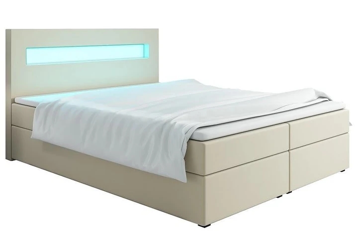 MALONE 140x200 cm kontinentálna posteľ boxspring s LED osvetlením