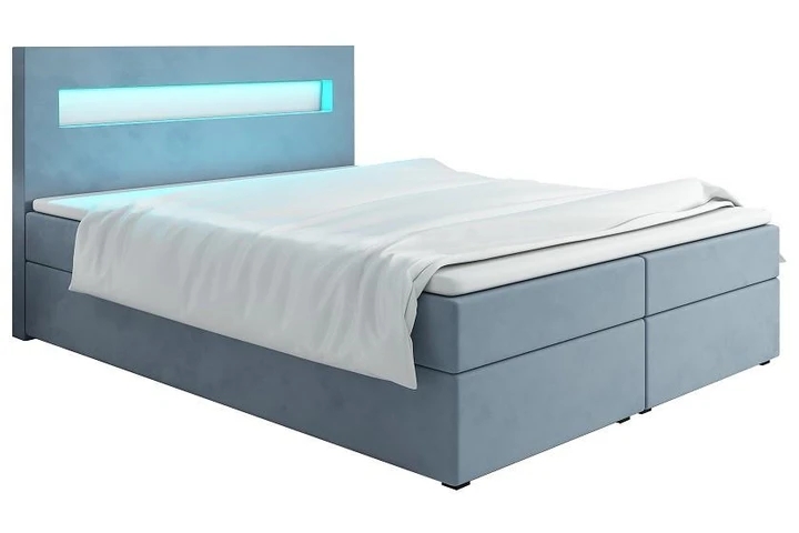 MALONE 160x200 cm kontinentálna posteľ boxspring s LED osvetlením