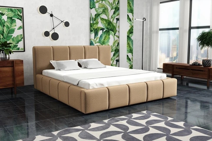VALERA 160x200 moderná čalúnená posteľ s úložným priestorom
