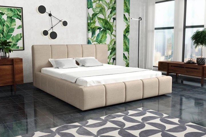 VALERA 200x200 moderná čalúnená posteľ s úložným priestorom