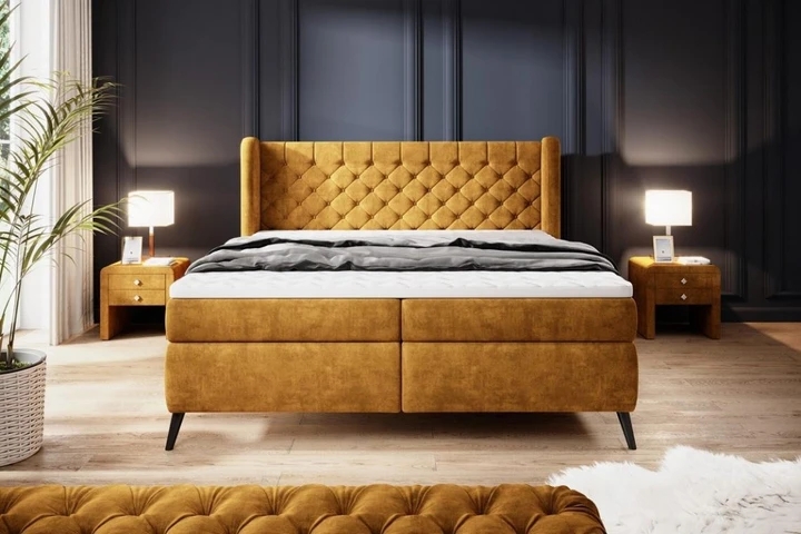 ZLATA 160x200 komfortná boxspring posteľ s dekoratívnym prešívaním