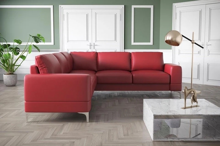 SANSA MAX moderná rozkladacia rohová sedačka s úložným priestorom v pravej koži