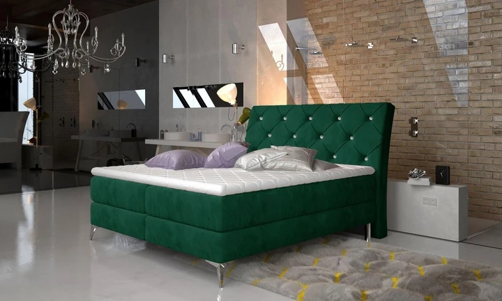 SIENNA 140x200 cm boxspring posteľ s dekoratívnym prešívaním