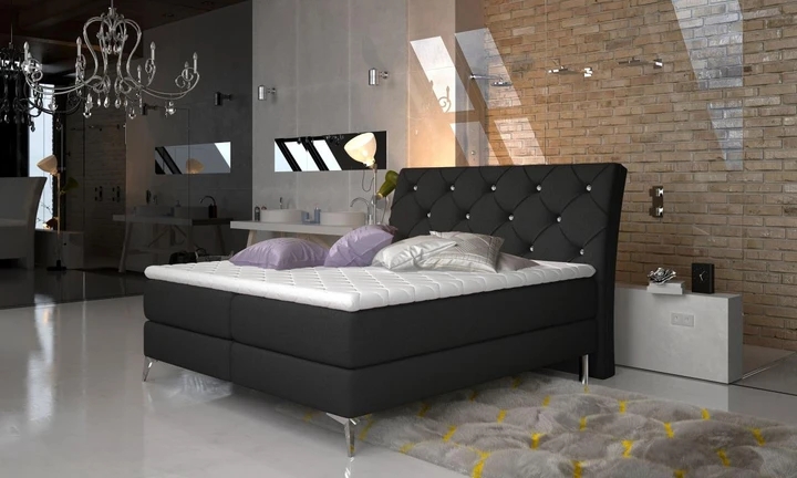 SIENNA 180x200 cm boxspring posteľ s dekoratívnym prešívaním