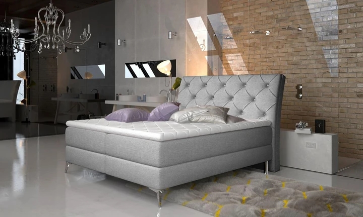 SIENNA 180x200 cm boxspring posteľ s dekoratívnym prešívaním
