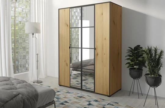 SOLNA šatníková skriňa 150, dub artisan/čierna