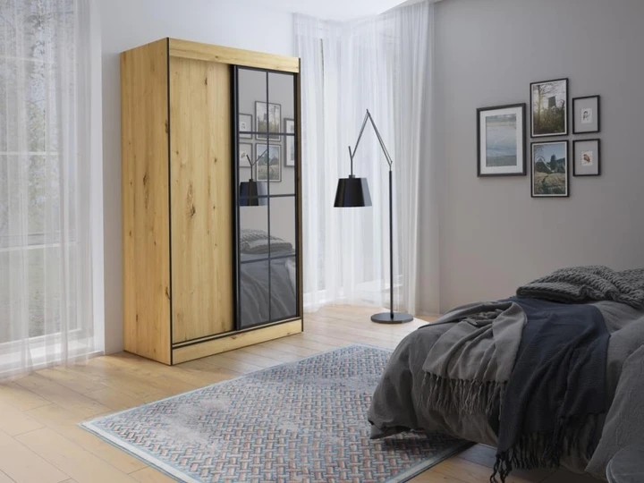 SOLNA II šatníková skriňa 120, dub artisan/čierna