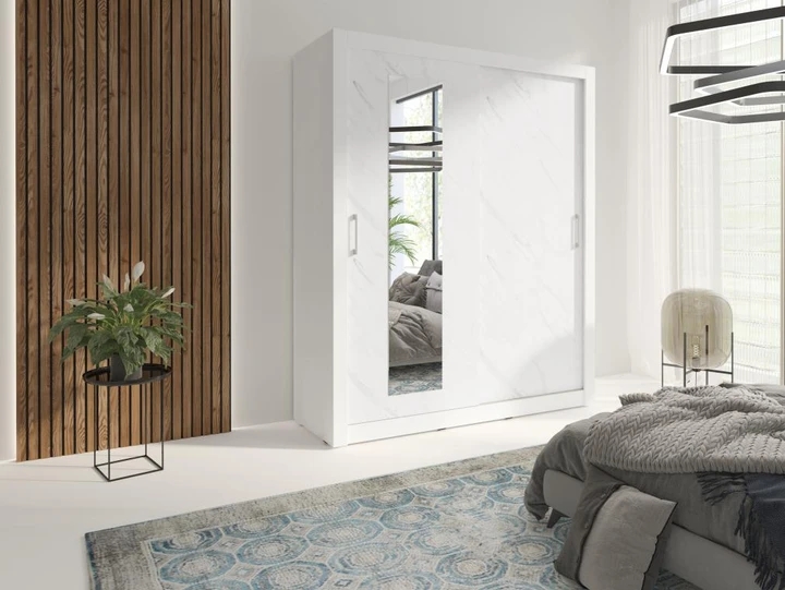 TIMEA šatníková skriňa s posuvnými dverami, biela