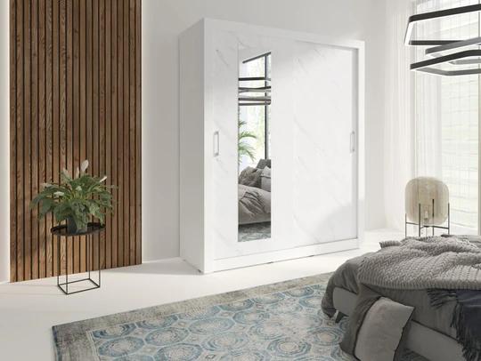 TIMEA šatníková skriňa s posuvnými dverami, biela