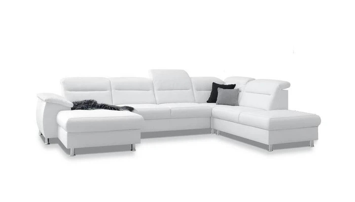 PERLA U rozkladacia sedacia súprava v tvare U s polohovacími záhlavníkmi, pravá koža