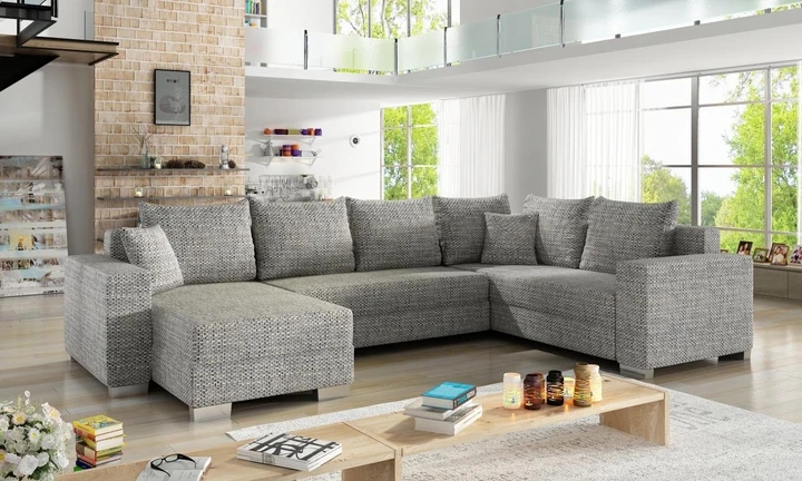 ARMANI elegantná sedacia súprava v tvare U s rozkladacou funkciou a úložným priestorom